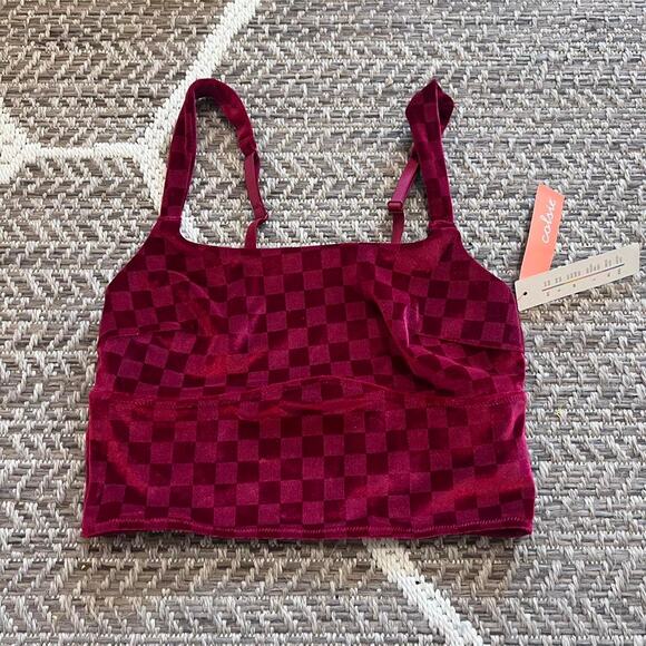 Colsie checkered red bralette size Small - Picture 1 of 4